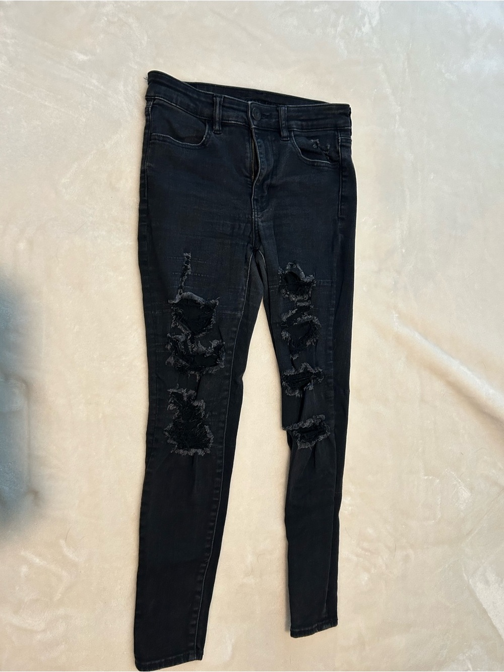 American Eagle Outfitters Black Ripped Skinny Jeans